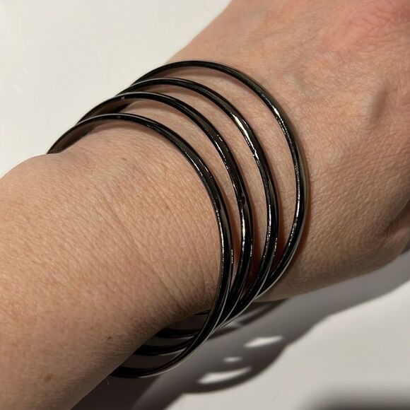 3 for $15 Black Metal Bracelet Set of 4 - Picture 1 of 10